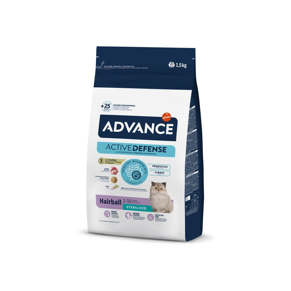 Advance Hairball Kısırlaştırılmış Tüy Yumağı Önleyici Hindili Kısırlaştırılmış Kedi Maması 1.5 KG | SRC: Barcode: 8410650218649